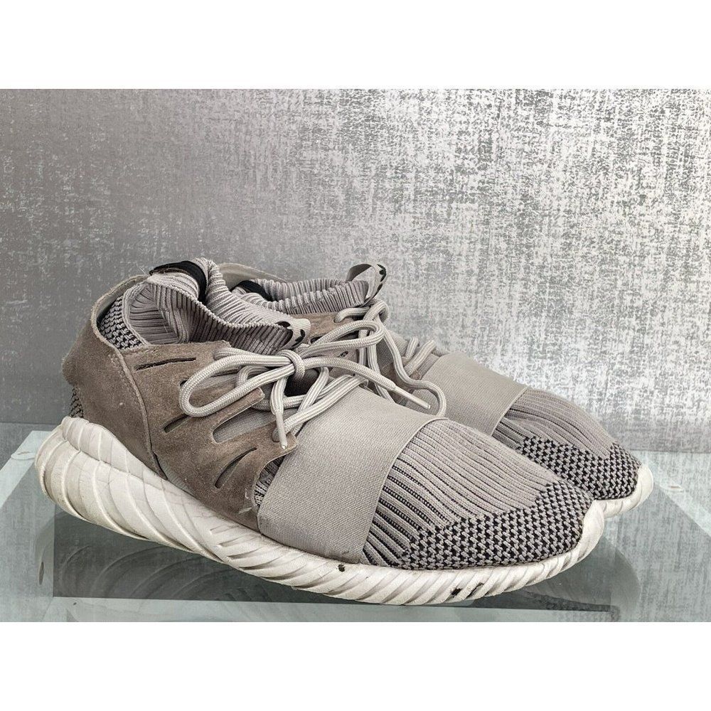 ADIDAS Men's Original Grey Tubular Doom Primeknit Sneakers Shoes Size: 9 (A286)
